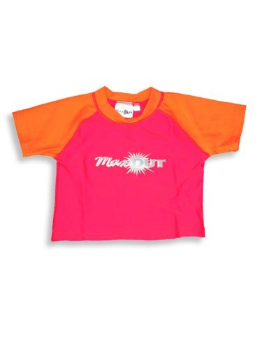 Max out Swimwear - Boys Rashguard Top, SPF 50, Red, Orange (Size 14)