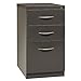 Hirsh Industries Arch Pull Mobile Pedestal Filing Cabinet in Gray