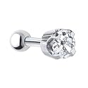16 Gauge 3/16 Inches -Solid 14KT White Gold 4mm Cubic Zirconia Cartilage Earring Body Jewelry