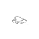 Sterling Silver Diamond Cut Open Heart Toe Ring