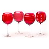 Mikasa Cheers Ruby Stemless Balloon Red Wine Glasses, Set of 4