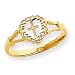 14K Diamond-Cut Childs Heart and Cross Ring - Size 4 - JewelryWeb