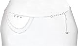 Gift for Girl - Belly Chains Women Sterling Silver Hand Engraved Indian Style Max Length 32  (b188)