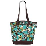 Fleurville - Sling Diaper Bag Tote In Teal Butterfly