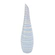 Handmade Terracotta Lavender Purple Vase with Beige Stripes
