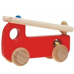 BAJO, Holzspielzeug, Feuerwehrwagen, farbig, Greifling