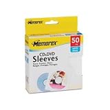 Memorex CD/DVD Sleeves Paper with Window Cut-Out & Back Flap (50-Pack)