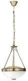 Eglo 82747A Savoy 2 Light Chandelier Fixture Burnished Frosted Opal