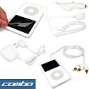 Apple iPod Charger 3 in 1 Bundled Kit - Home Travel Wall Charger - 12V Car Charger - AV Audio Video Cable