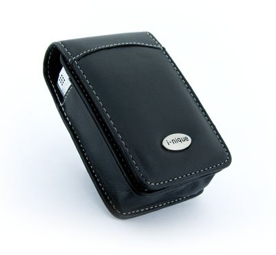 Childrens Toyshop  Third Party New : i-nique (Panasonic Limux: F series: DMC-TZ1 DMC-TZ2 DMC-TZ3 TZ1 TZ2 TZ3 DMC-TZ4 DMC-TZ5) i-nique traditional soft Napa (BLACK) leather digital camera Case Cover