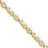 14k 7.25mm Hand-polished Fancy Link Bracelet - 7 Inch