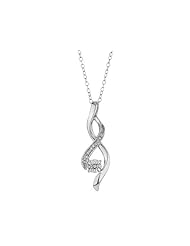 Diamond Infinity Pendant Necklace in Sterling Silver with Chain