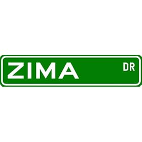 ZIMA Street Sign ~ Personalized Family Lastname Novelty Sign ~ Gameroom, Basement, Garage Sign ** Aluminum 4 x 18