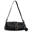 Women's Black Synthetic Leather Hobo: Black Hobo