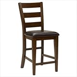 Davenport Ladder Back Counter Height Dining Chair in Tobacco [Set of 2]