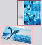 Kitchen & Housewares : Shower Curtain & Mat - Dolphins SAVE £6