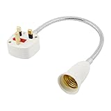 uxcell　ライトソケット　ランプホルダー　E27電球　3ピン　UKプラグ　AC110-220V　39cm