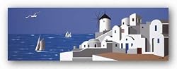 Molino en Santorini by Vicenc Curto 36"x12" Art Print Poster