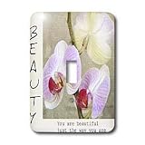 Patricia Sanders Flowers - Beautiful Orchid Inspirational Photography- Flowers- Motivational Quotes - Light Switch Covers - single toggle switch