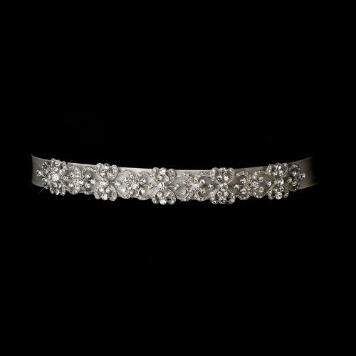 Kirsten Women's Vintage Rhinestone Bridal Ribbon Headband - Ivory