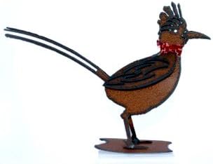 Southwestern Decor Metal Roadrunner Figurine Free Standing on Base