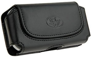 Black Leather DW Case Pouch For Palm Treo 700wx