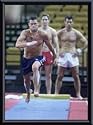 Art Poster Metal Framed Print - Blaine Wilson - Shirtless Gymnastics - Artist: John Mottern- Poster Size: 14 X 11
