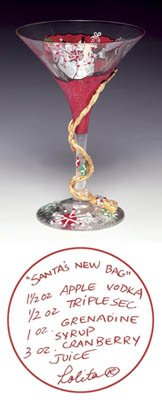 LOLITA Christmas Gift MARTINI GLASS Santa's New Bag