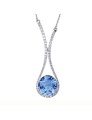 2.42 Topaz & Vs Diamond Necklace 14k Gold