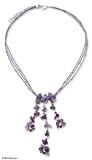 Amethyst necklace, 'Waterfall' 0.2 W 17.7 L