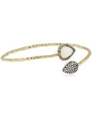 Marcia Moran "Gala" Drop Shape and Cubic-Zirconia Gold Gunmetal Bracelet, 6.75"