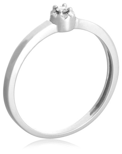 10k White or Yellow Gold Diamond Solitaire Promise Ring (.03 ct, I-J Color, I2-I3 Clarity)