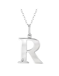 Sterling silver 0.01ct TDW Diamond Initial R Necklace (H-I, I2)