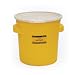 Eagle 1652 Yellow Blow-Molded HDPE Lab Pack with Plastic Lever-Lock Lid, 20 gallon Capacity, 21" Height, 21" Diameter
