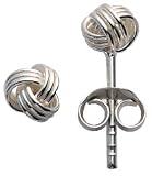 Tiny Sterling Silver Knot Stud Earrings