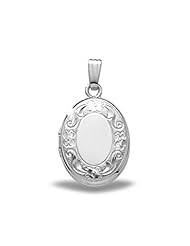 Sterling Silver Oval Small Locket 1/2 inch x 3/4 inch Sterling Silver
