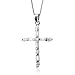 Certified 10k White Gold Cross Diamond Pendant title=