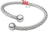 UNISEX Stainless Steel Cable Flexible Cuff Bracelet NEW