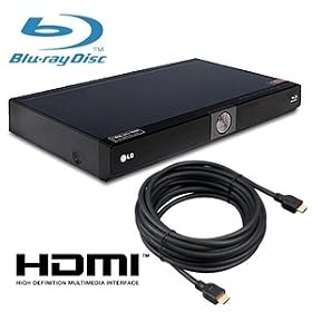LG BD370 Network Blu-ray Disc Player Bundle - Full 1080p, USB, Ethernet Port, Netflix, You Tube, BD Live, Ultra 10FT HDMI Cable