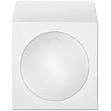 CD DVD White Paper Sleeves with Clear Window 1000 Pack
