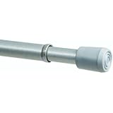 Kenney Spring Tension Curtain Rod, 28 to 48-Inch, Pewter
