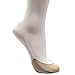 Walkon Women's Cotton Toe Topper No-Show Invisible Half Liner Socks with Clear Sling Back for Heels/Toe Covers (Tan (3Pairs))