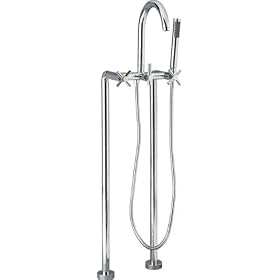 Schon SCLT500SN Floor Mount Tub Filler with Handshower, Satin Nickel