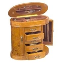 Jewelry Box in Burlwood Oak - Trinity - Jewelry Boxes by Mele - 0079111 Jewelry Box in Burlwood Oak - Trinity - Jewelry Boxes by Mele - 0079111