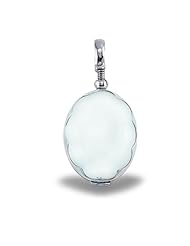 Sterling Silver Glass Dome Locket w/ Scalloped Frame Sterling Silver 3/4 Inch x 1 Inch