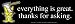 Happy Bunny - Everything Is Great. Thanks For Asking - Bumper Sticker