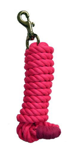 10 ft Cotton Lead Rope Brass Bolt Snap Pink