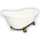 American Bath Factory B1-1720-BB-DM7-M2-45-OB Churchill Slipper Clawfoot Bathtub in Bisque, Armada F