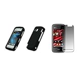Nokia Nuron 5230 - Premium Black Rubberized Snap-On Cover Hard Case Cell Ph ....