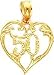 14K Gold 50 in Heart Charm